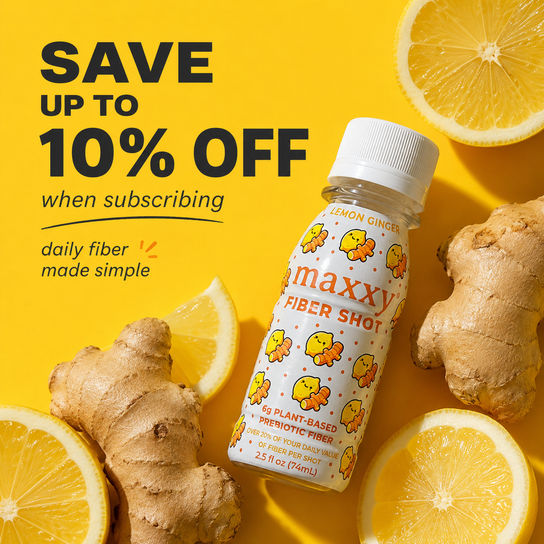 maxxy lemon ginger fiber shot