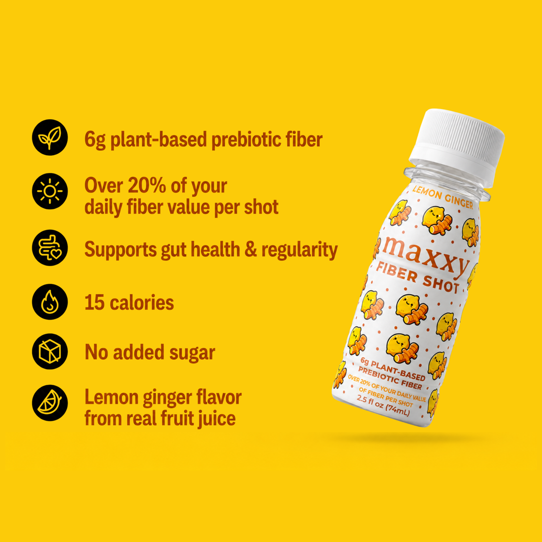 maxxy lemon ginger fiber shot
